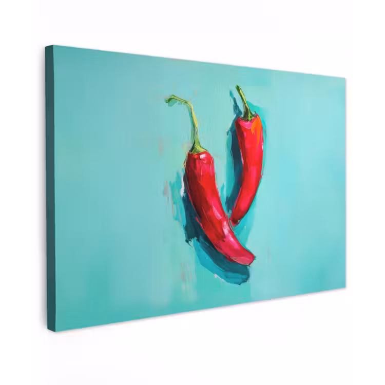 Chilipepers - Geverfd - Rood canvas 2cm klein -z3d