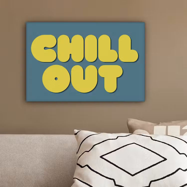Chill out - Geel - Blauw canvas 2cm klein -sfeer6