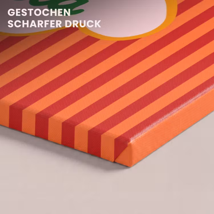 Ciao bella - Tekstwolk - Strepen - Oranje canvas 2cm klein -closeup_print_DE