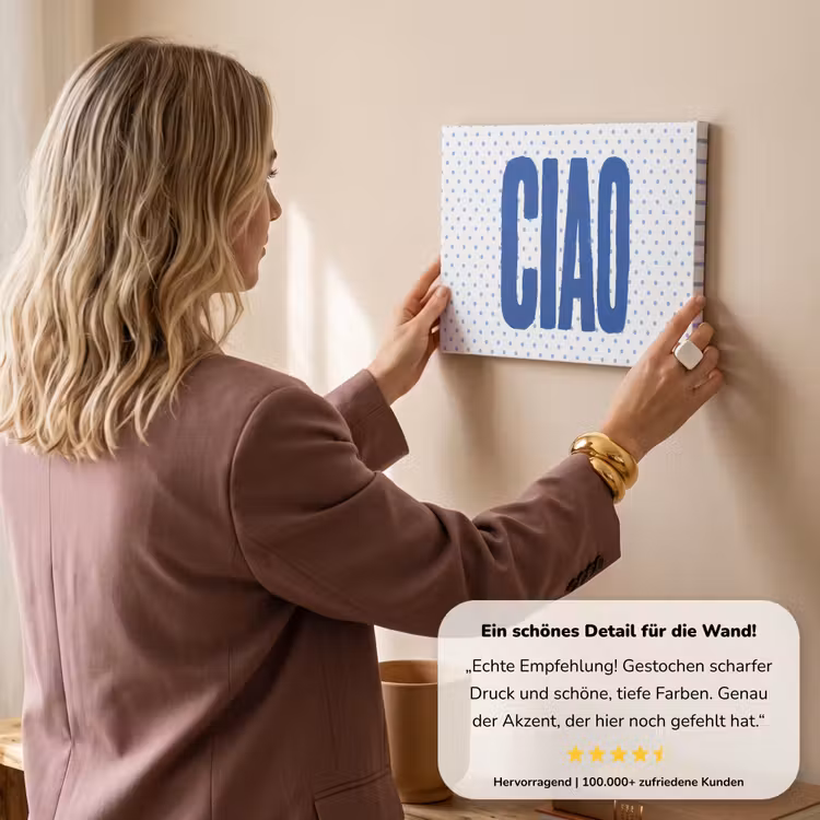 Ciao - Blauw - Stippen canvas 2cm klein -sfeer3