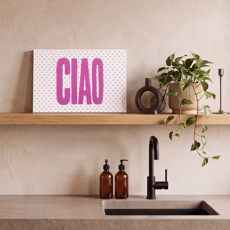 Ciao - Stippen - Roze - Wit canvas 2cm klein -uniquesellingpoint_afwerking-onlywow_DE