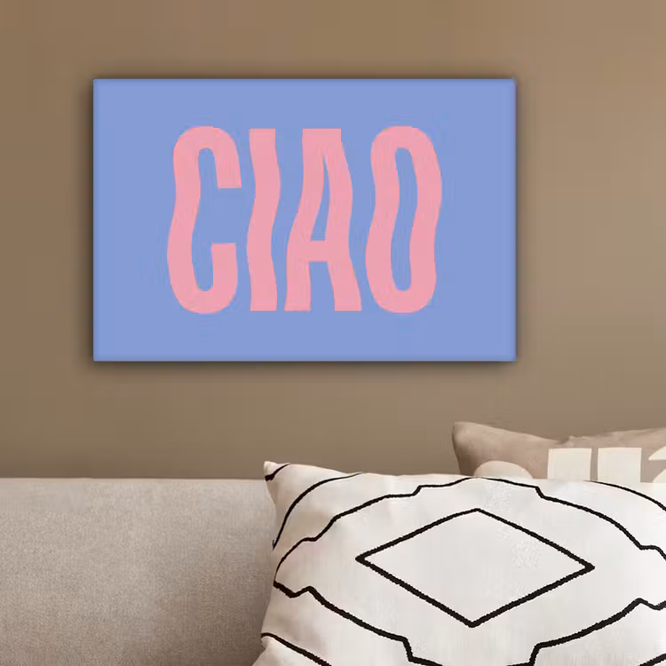 Ciao - Roze - Blauw - Golvend canvas 2cm klein -closeup_print_DE