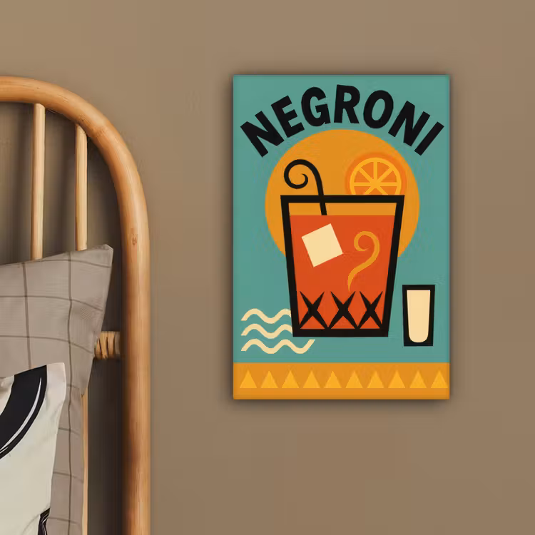 Cocktail - Negroni - Art - Sinaasappel canvas 2cm klein -sfeer6