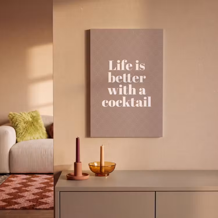 Cocktail - Tekst - Patroon - Wit canvas 2cm klein -sfeer1