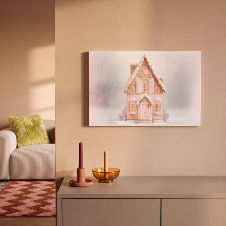 Huisje - Suiker - Pastel canvas 2cm klein -sfeer1