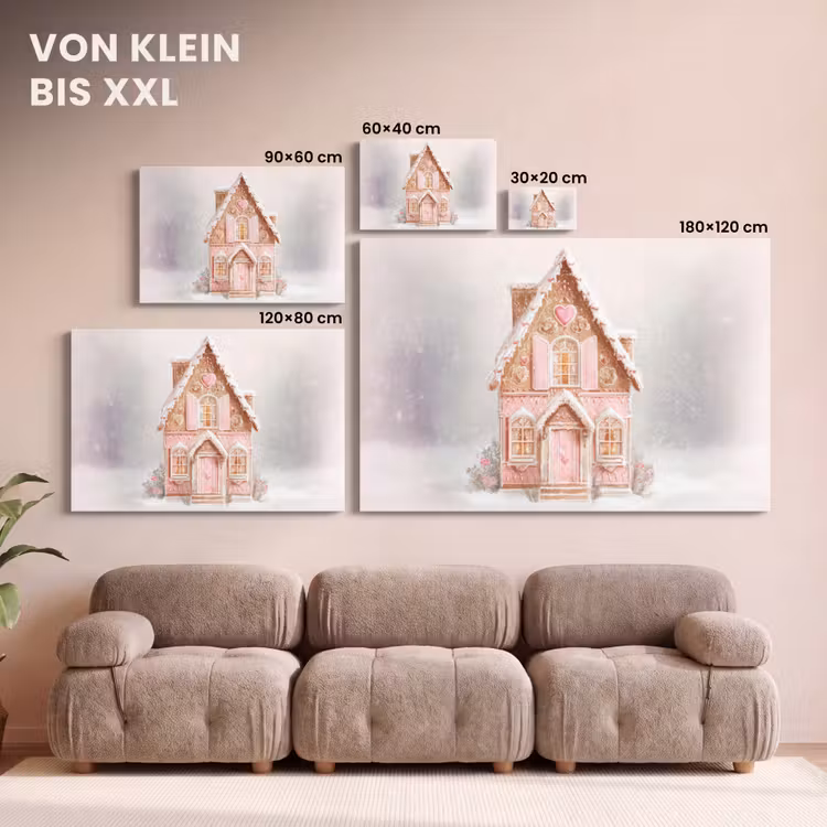 Huisje - Suiker - Pastel canvas 2cm klein -Xsfeer8_DE