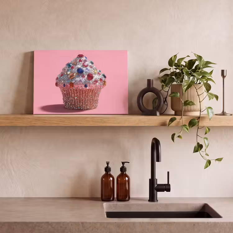 Cupcake - Kleurrijk - Edelstenen canvas 2cm klein -closeup_print_DE