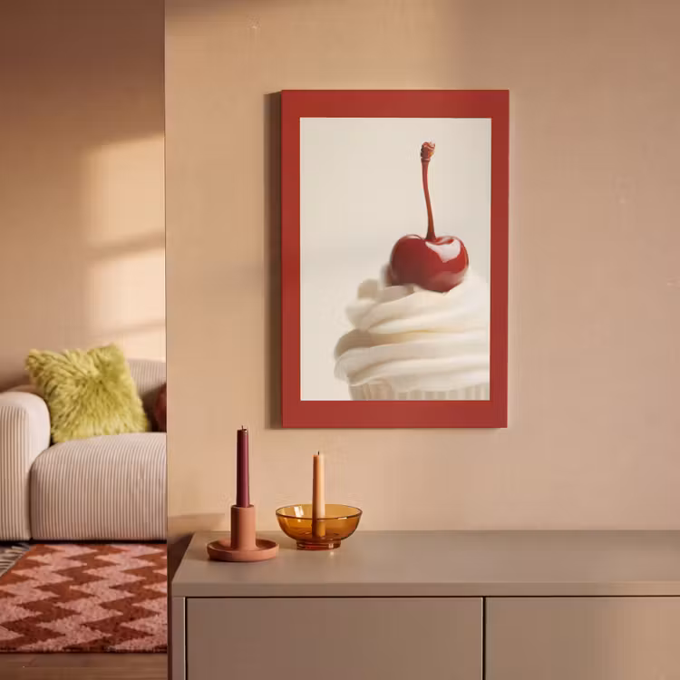 Cupcake - Kers - Rood canvas 2cm klein -sfeer1