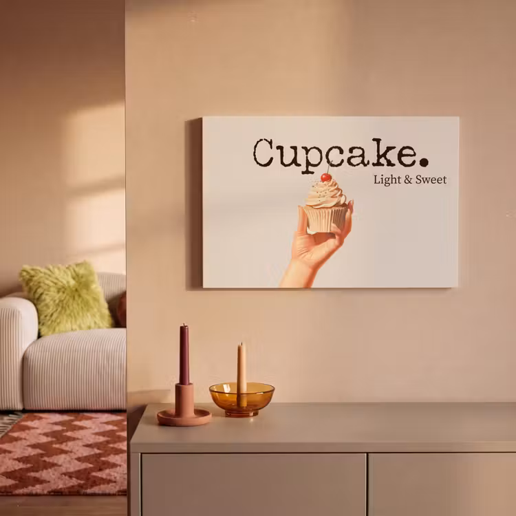 Cupcake - Zoet - Kers canvas 2cm klein -sfeer1