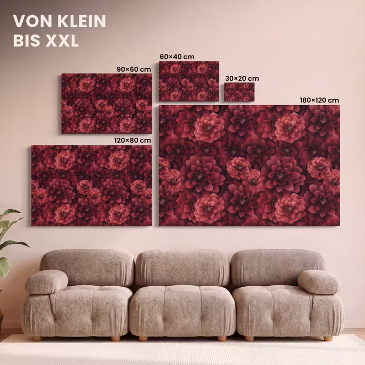 Dahlias - Bloemen - Rood canvas 2cm klein 34 -Xsfeer8_DE