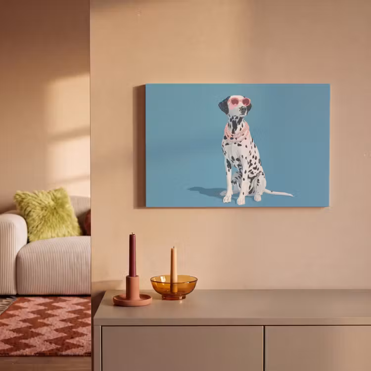 Dalmatiër - Zonnebril - Blauw canvas 2cm klein -sfeer1