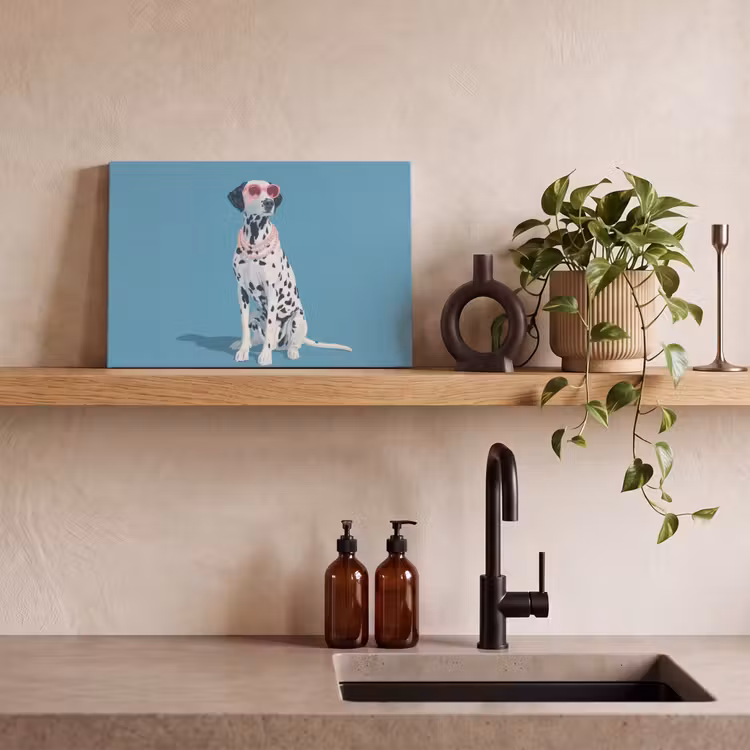 Dalmatiër - Zonnebril - Blauw canvas 2cm klein -sfeer6