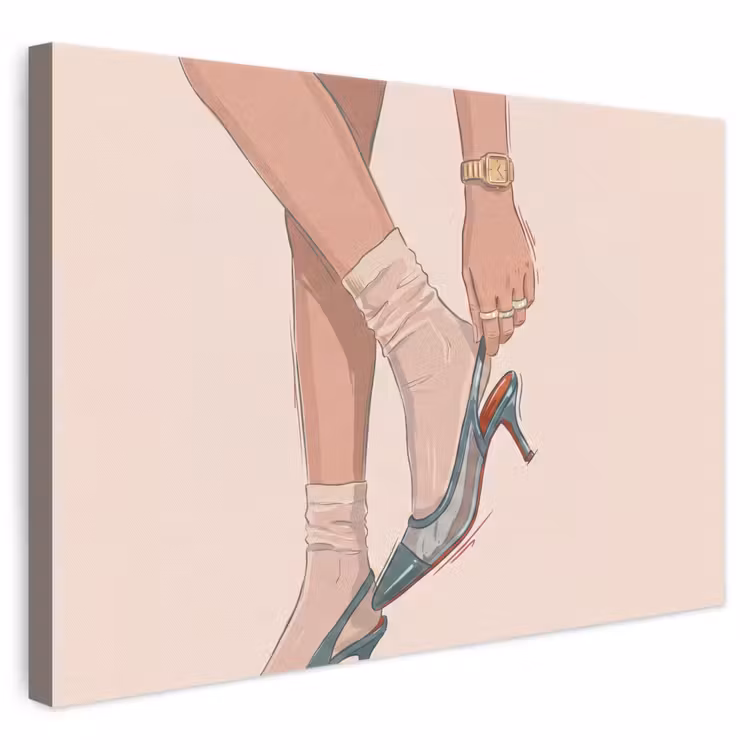 Vrouw - Schoen - Mode - Lifestyle - Groen canvas 2cm klein -3d