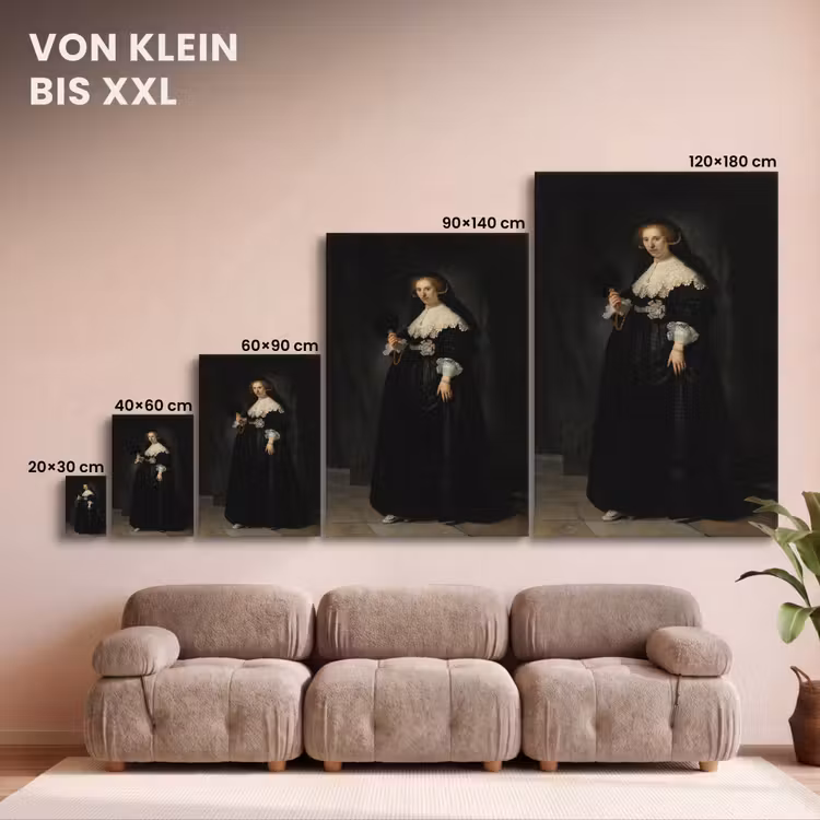 Het huwelijksportret van Oopjen Coppit - Rembrandt van Rijn canvas 2cm klein -Xsfeer8_DE