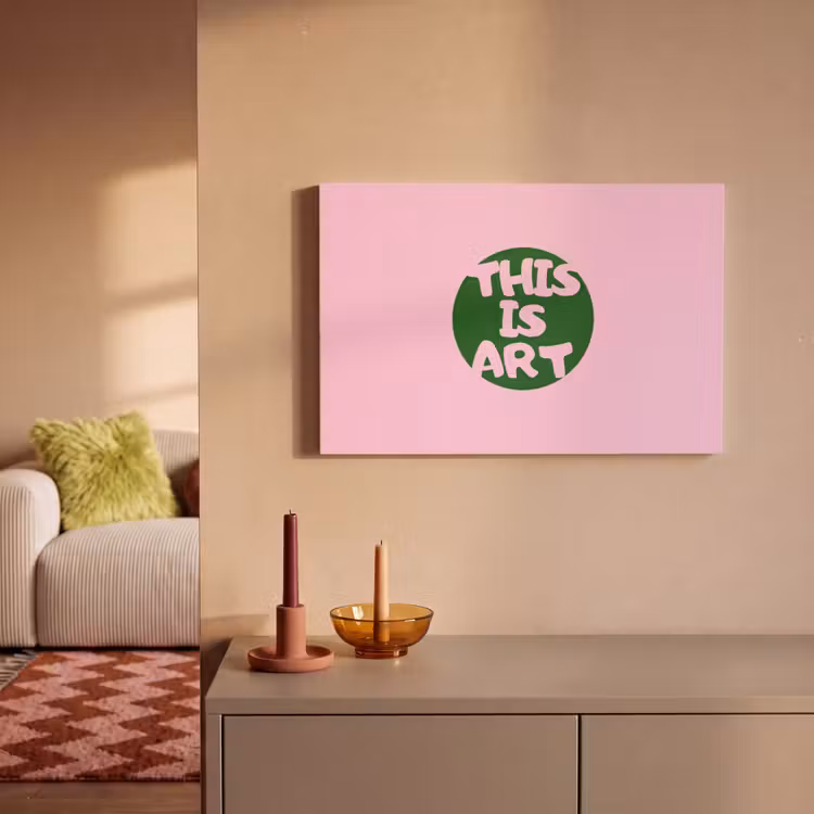 This is art - Tekst - Cirkel - Groen canvas 2cm klein -sfeer1