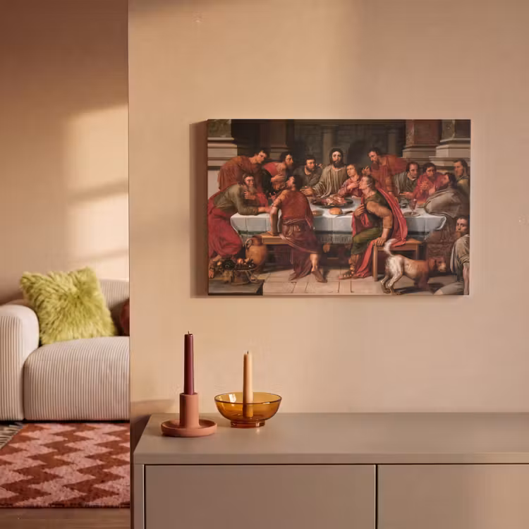 Het laatste avondmaal - Schilderij van Willem Key canvas 2cm klein -sfeer1