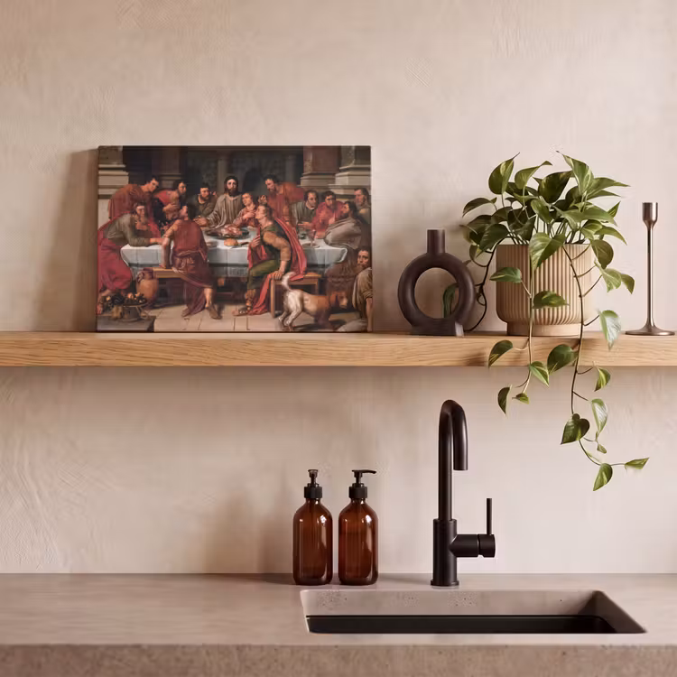 Het laatste avondmaal - Schilderij van Willem Key canvas 2cm klein -sfeer3