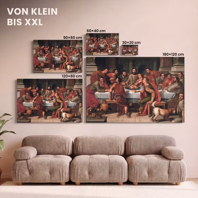 Het laatste avondmaal - Schilderij van Willem Key canvas 2cm klein -Xsfeer8_DE