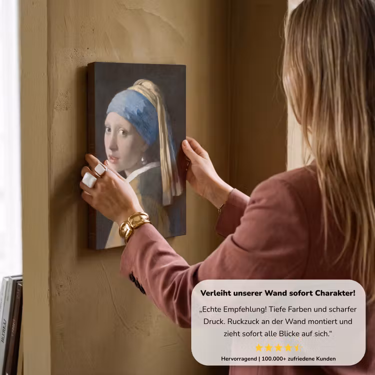 Meisje met de Parel - Schilderij van Johannes Vermeer canvas 2cm klein -Xsfeer7_DE