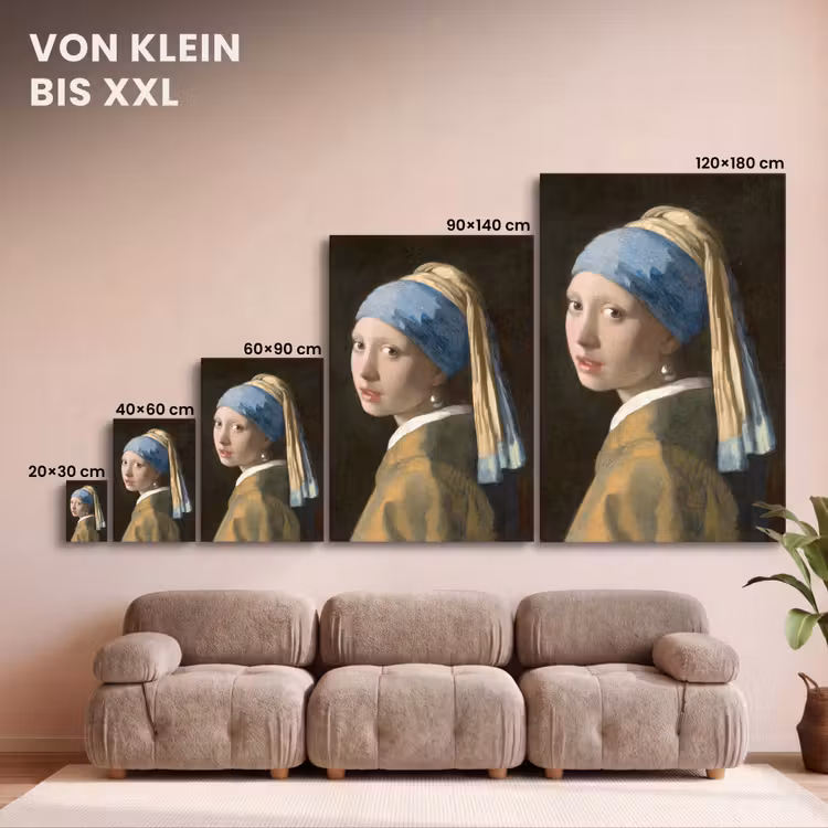 Meisje met de Parel - Schilderij van Johannes Vermeer canvas 2cm klein -Xsfeer8_DE
