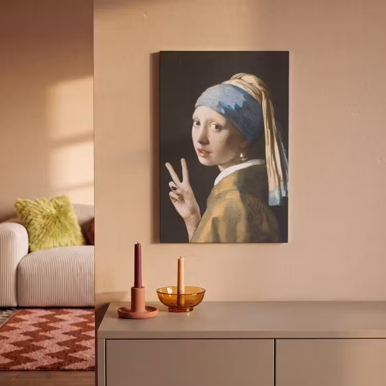 Meisje met de parel - Johannes Vermeer - Peace canvas 2cm klein -sfeer1