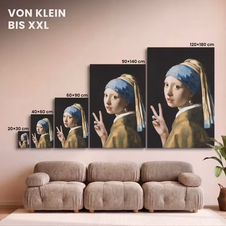 Meisje met de parel - Johannes Vermeer - Peace canvas 2cm klein -Xsfeer8_DE