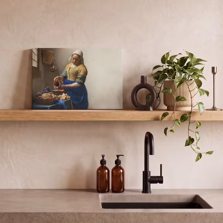 Het melkmeisje - Kunst - Oude meesters - Vermeer canvas 2cm klein -sfeer3