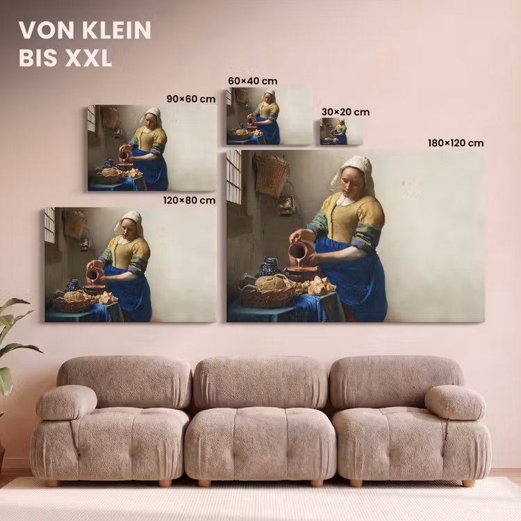 Het melkmeisje - Kunst - Oude meesters - Vermeer canvas 2cm klein -Xsfeer8_DE