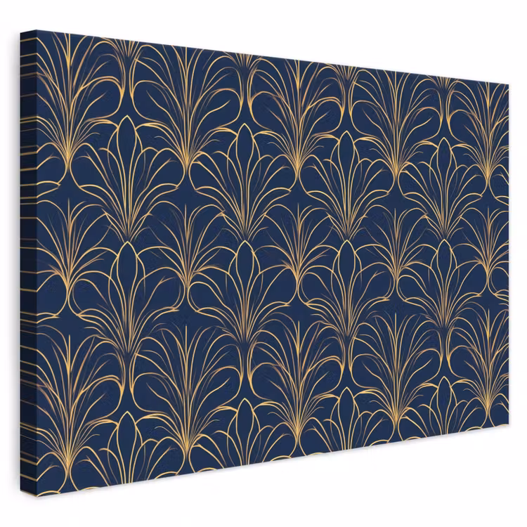 Deco - Waaier - Blauw canvas 2cm klein 34 -3d