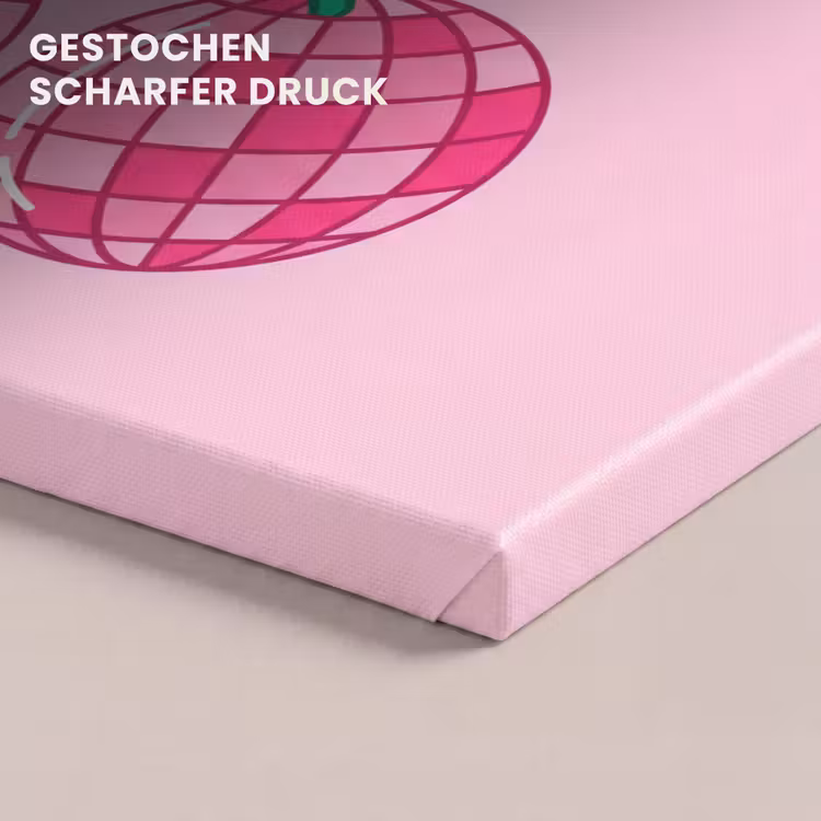 Decoratie - Disco-bal - Feest - Roze canvas 2cm klein -closeup_print_DE