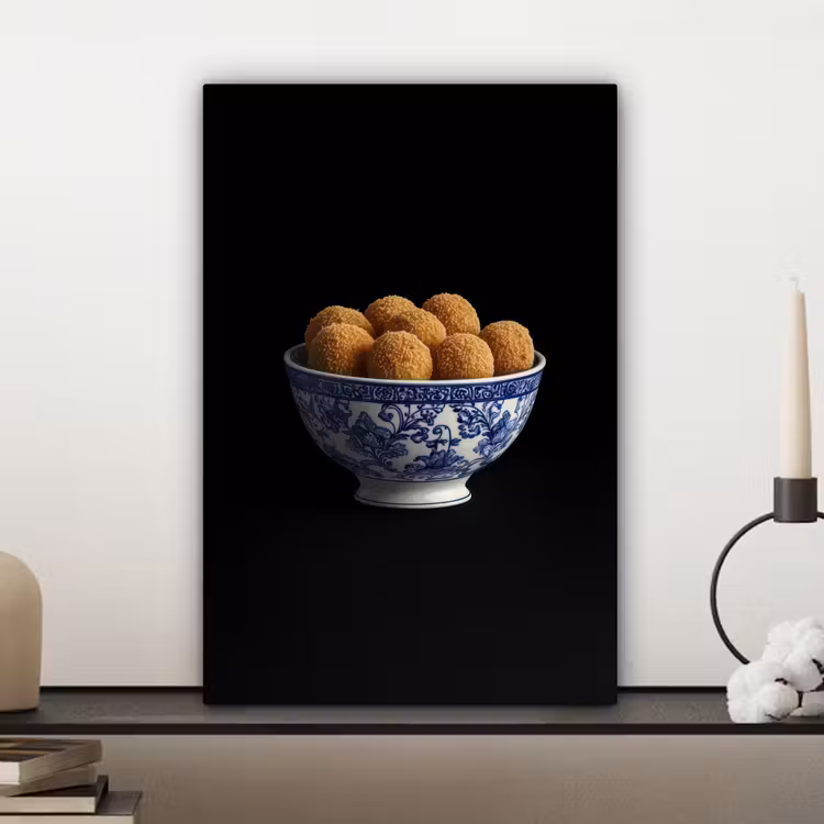 Delfts blauw - Bitterballen - Holland - Schaal canvas 2cm klein -closeup_print_DE