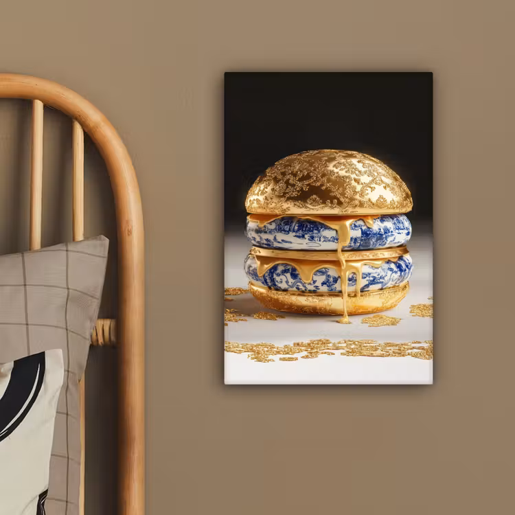 Delftsblauw - Goud - Burger canvas 2cm klein -closeup_print_DE