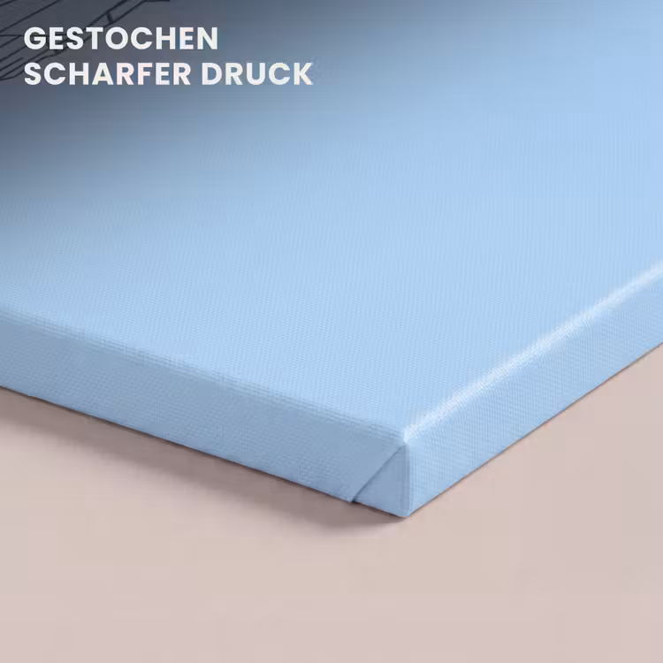 Monument - Vrijheidsbeeld - New York - Minimalistisch - Blauw canvas 2cm klein -closeup_print_DE