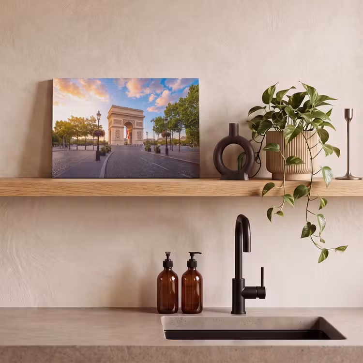 Monument - Parijs - Zonsondergang - Architectuur - Goud canvas 2cm klein -sfeer3