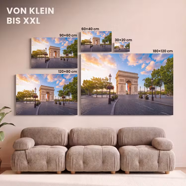 Monument - Parijs - Zonsondergang - Architectuur - Goud canvas 2cm klein -Xsfeer8_DE