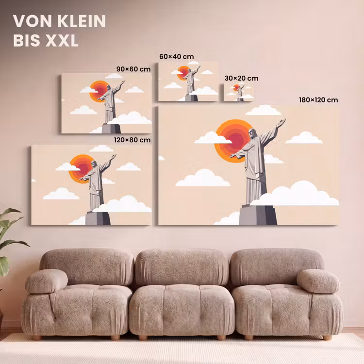 Monument - Stad - Zonsondergang - Minimalistisch - Oranje canvas 2cm klein -Xsfeer8_DE