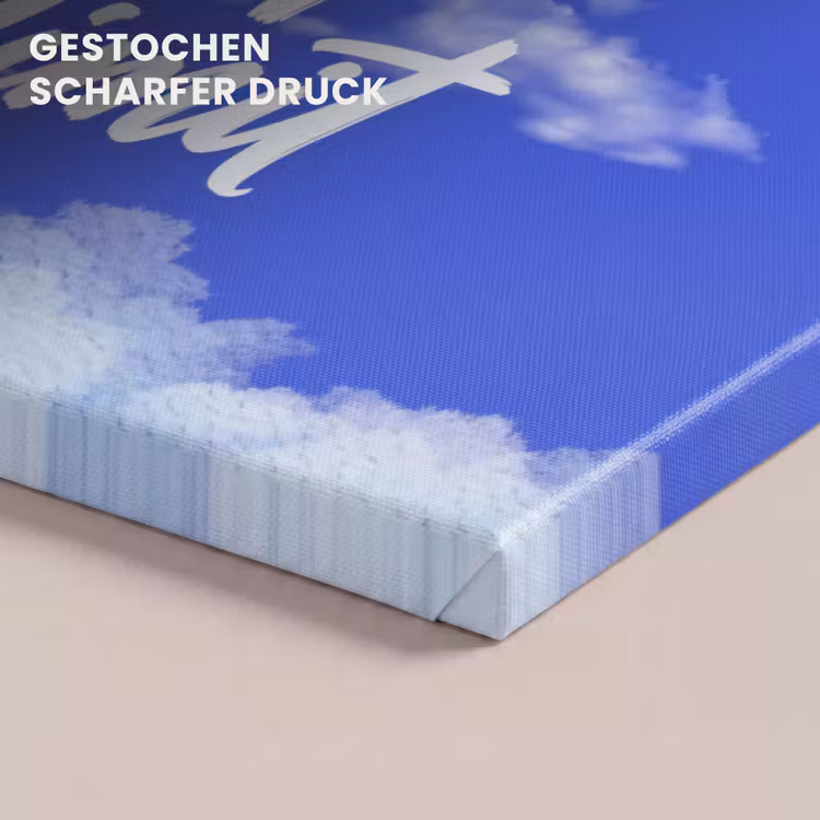 Sky is not the limit - Blauwe lucht - Wolken canvas 2cm klein -closeup_print_DE