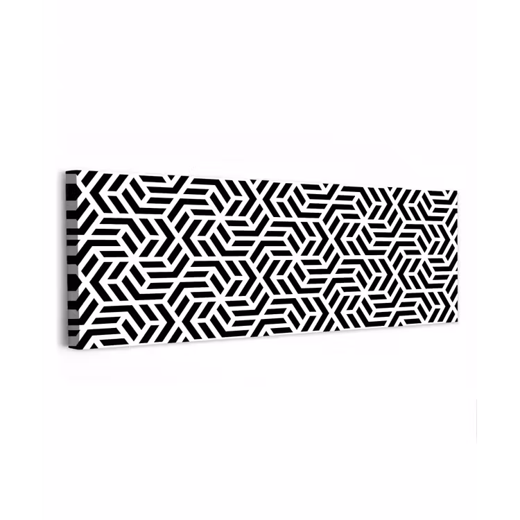 Design - Geometrie - Patroon - Zwart - Wit canvas 2cm klein 828 -z3d