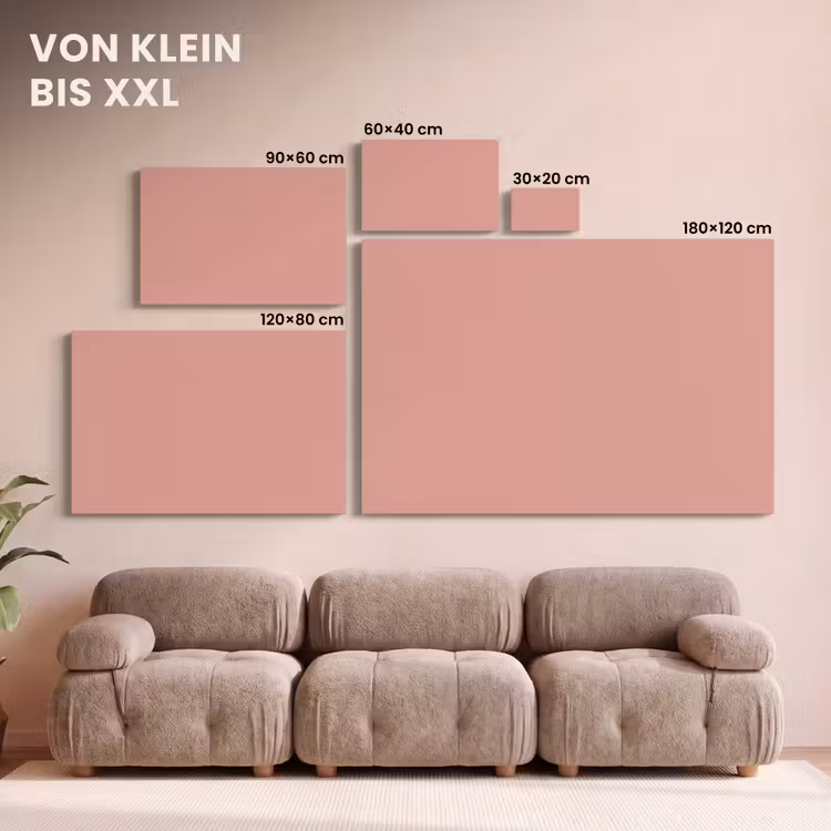 Muted - Salmon - Koraal canvas 2cm klein 34 -Xsfeer8_DE