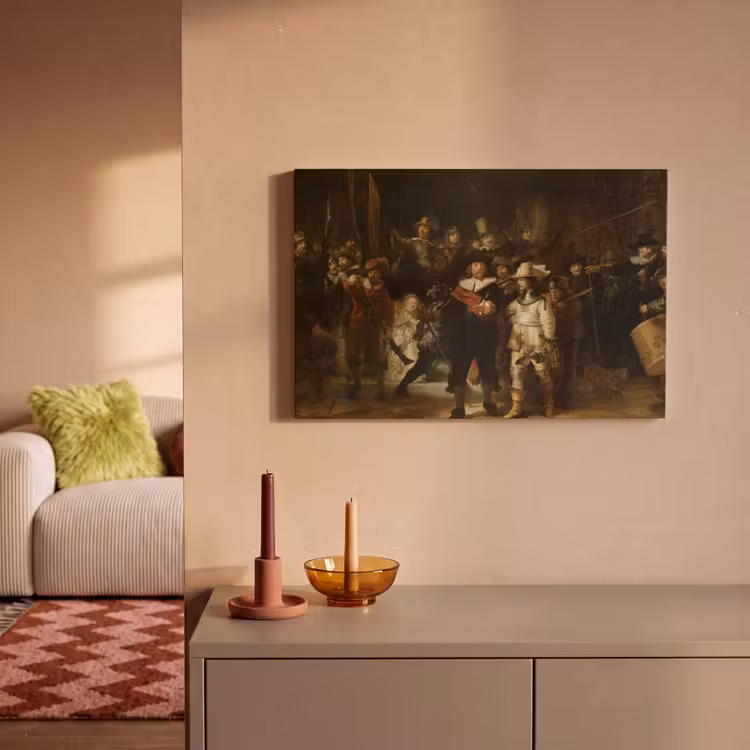 De Nachtwacht - Kunst - Oude meesters - Rembrandt canvas 2cm klein -sfeer1