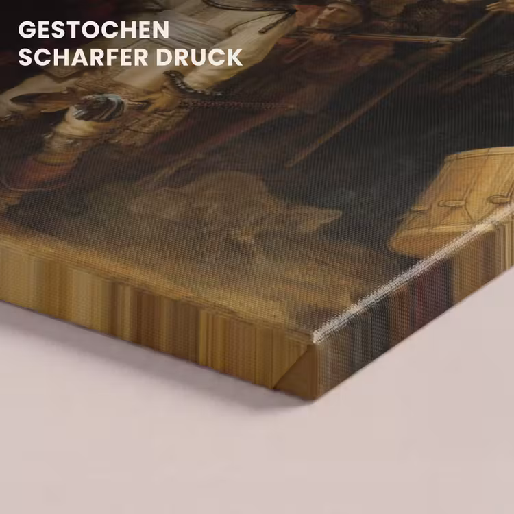 De Nachtwacht - Kunst - Oude meesters - Rembrandt canvas 2cm klein -closeup_print_DE