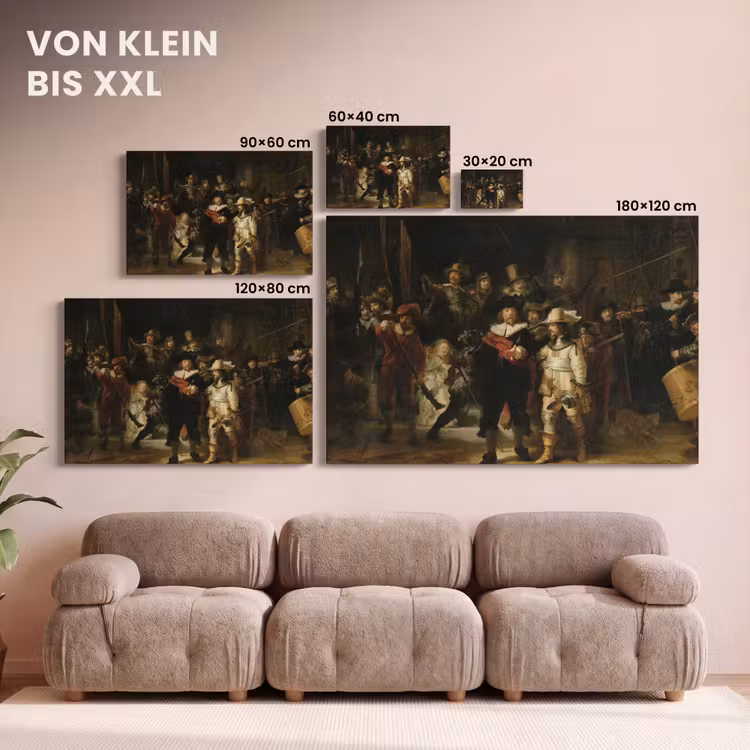De Nachtwacht - Kunst - Oude meesters - Rembrandt canvas 2cm klein -Xsfeer8_DE