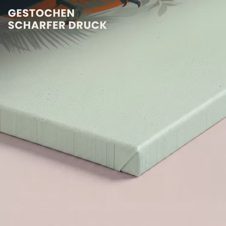 Dino - Bladeren - Grafisch - Groen canvas 2cm klein -closeup_print_DE