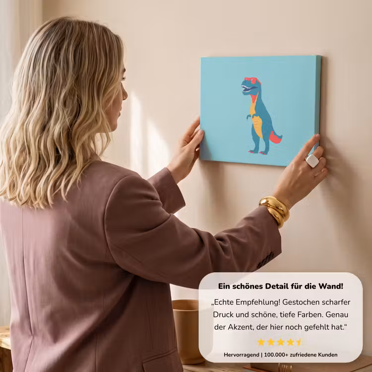 Dinosaurus - Blauw - Zonnebril canvas 2cm klein -sfeer3