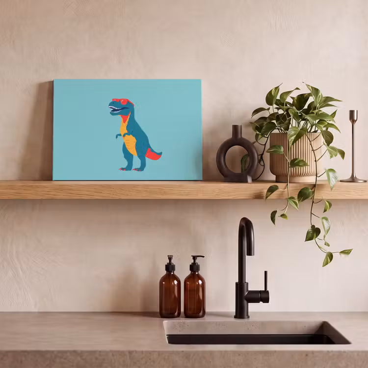 Dinosaurus - Blauw - Zonnebril canvas 2cm klein -sfeer6