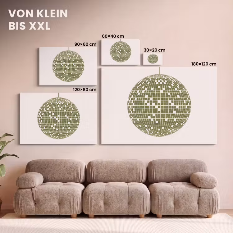 Disco - Bal - Groen - Abstract - Modern canvas 2cm klein -Xsfeer8_DE