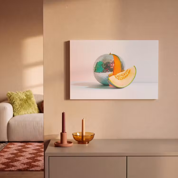 Disco - Discobal - Meloen - Pastel canvas 2cm klein -sfeer1