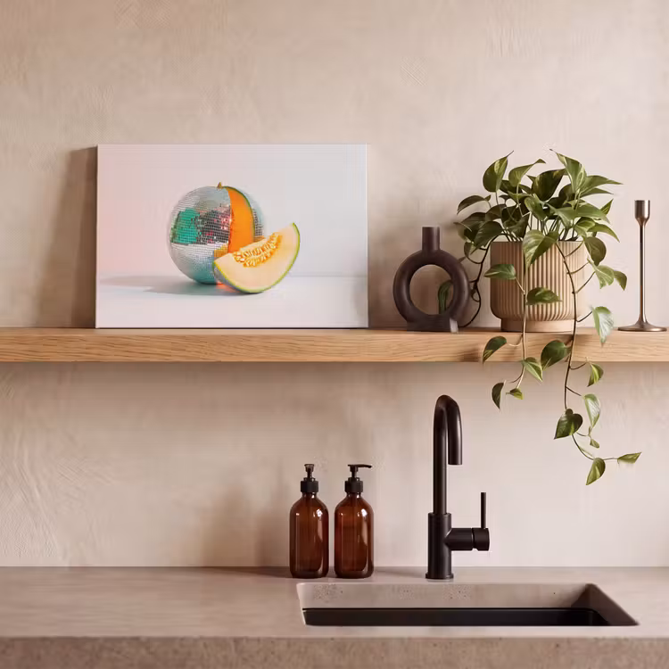 Disco - Discobal - Meloen - Pastel canvas 2cm klein -sfeer3