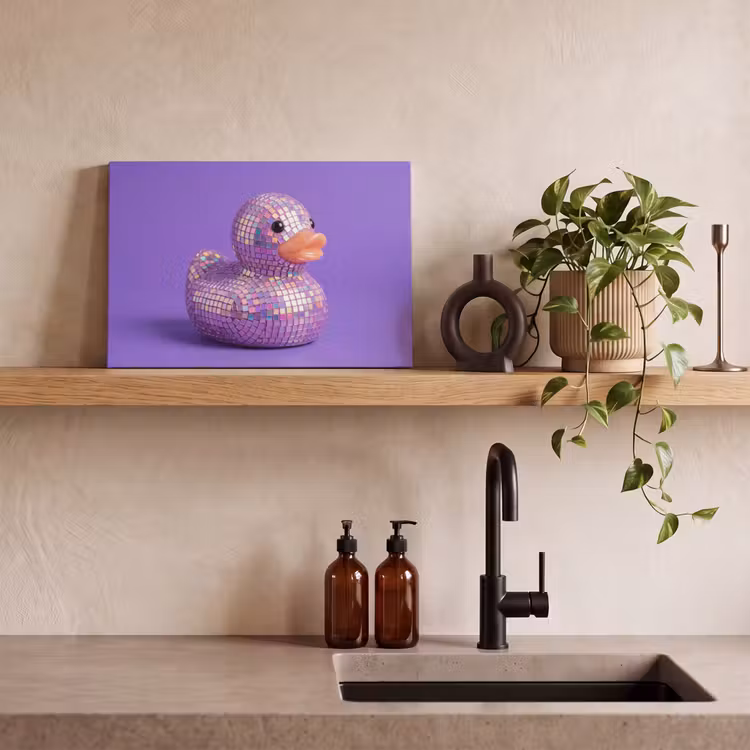Disco - Eend - Paars canvas 2cm klein -sfeer6