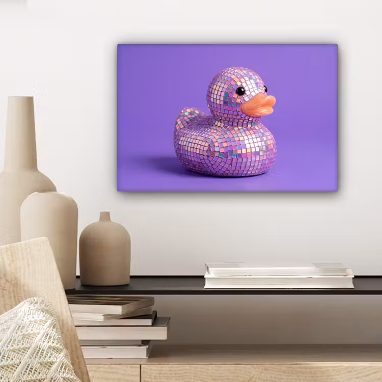 Disco - Eend - Paars canvas 2cm klein -closeup_print_DE